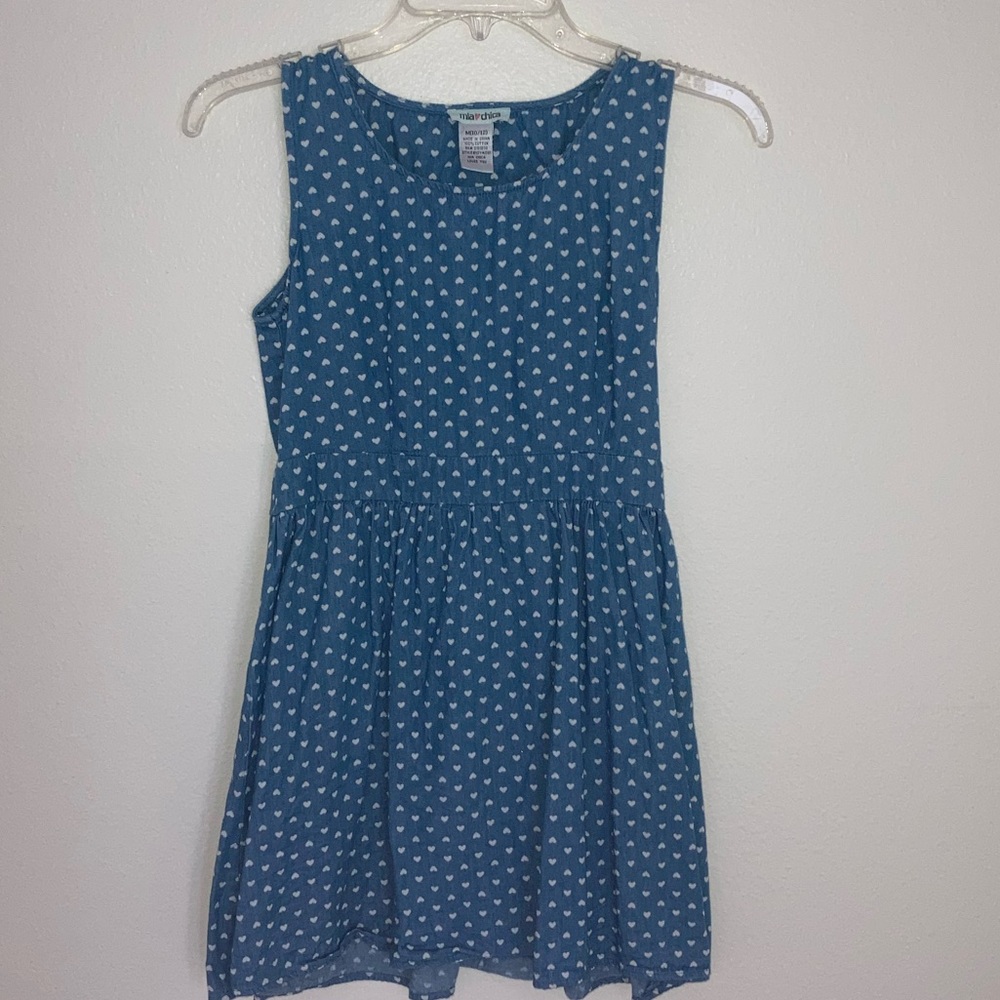 💙🤍Mia chica Blue dress with white hearts for girls size 10 to 12🤍💙